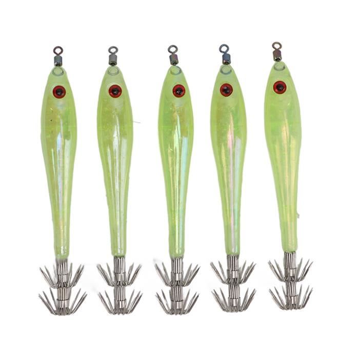 Leurres De Pêche Calmar Ailé Muppet - Lot De 6 - Hameçons 6/0 - Morue, Bar, Lieu