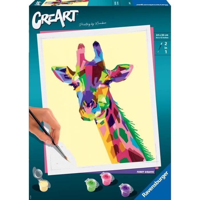 CreArt Girafe 24x30 cm - Peinture par numéros – Dès 12 ans – Ravensburger - 28993