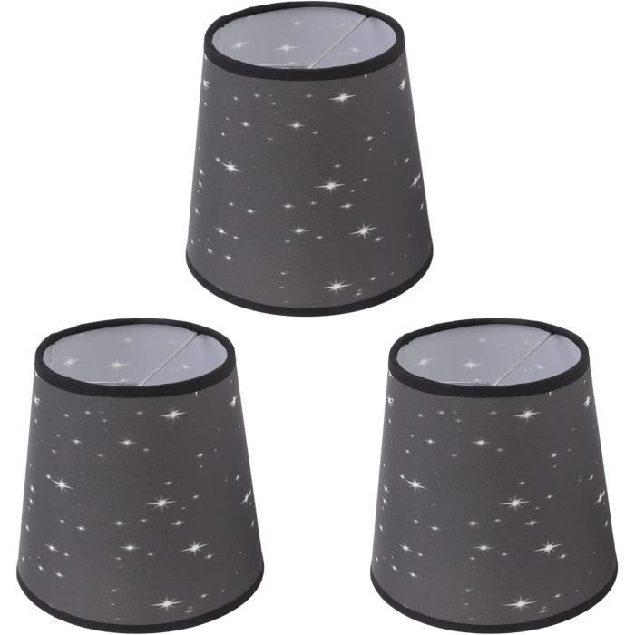 Jeffergarden 3 pièces abat-jour en tissu E14 Clip sur couvercle de lampe en tissu pour lustre applique bureau décor à la maison (blanc