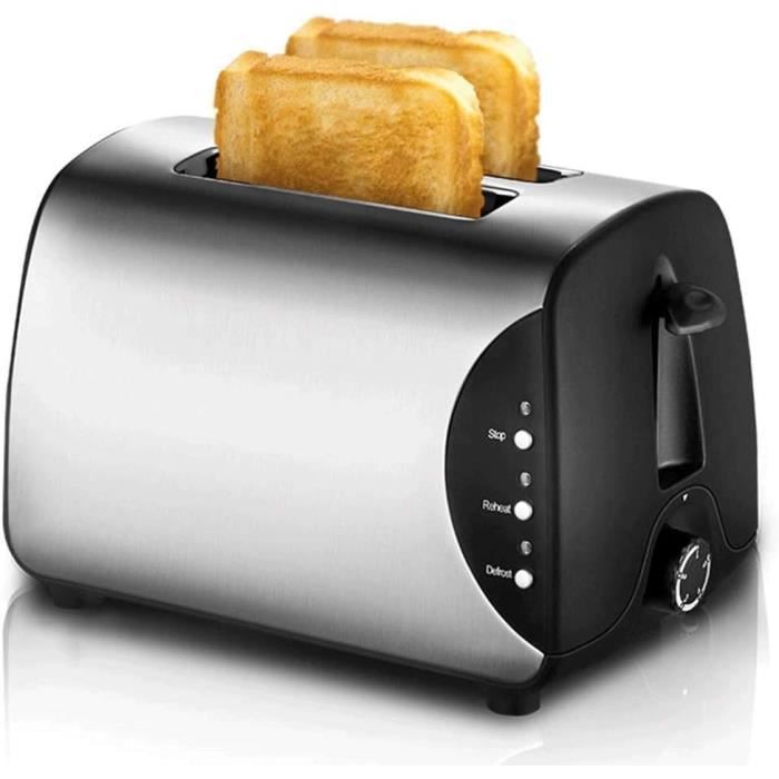 WMF Bueno Pro Grille-pain 2 Tranches - Acier Inoxydable Mat, 870 W, 6 Niveaux De Brunissage + Réchauffe-viennoiseries
