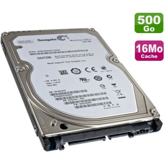 Disque Dur 500Go SATA 2.5 Seagate Momentus 7200.4 ST9500420ASG