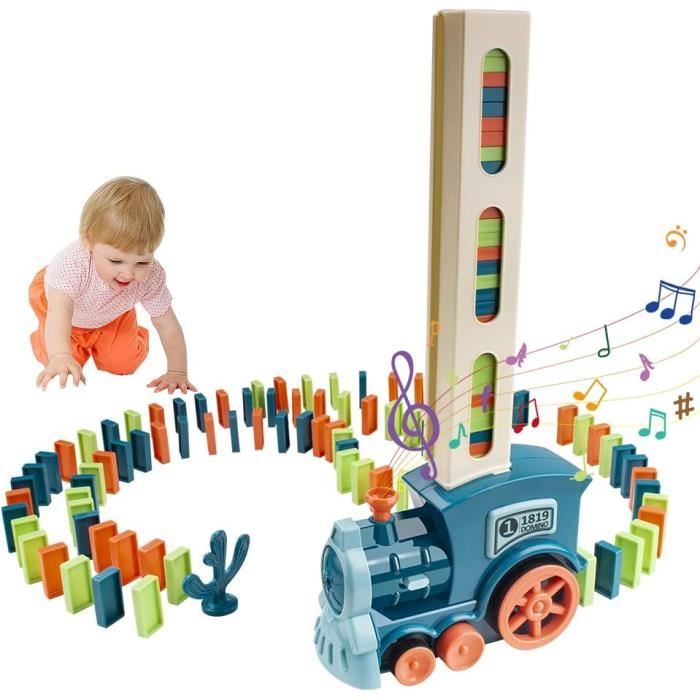 Jouet - Domino - Train Électrique - 120 Pièces - Lumières - Musique - Pour Enfants 3-5 Ans