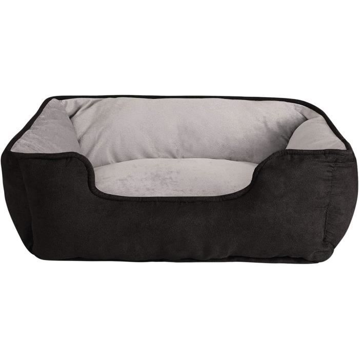 Comparer les prix de dibea Panier Chien 2-en-1 lit Chien Coussin réversible (S) 60 x 50 cm Noir-Gris45
