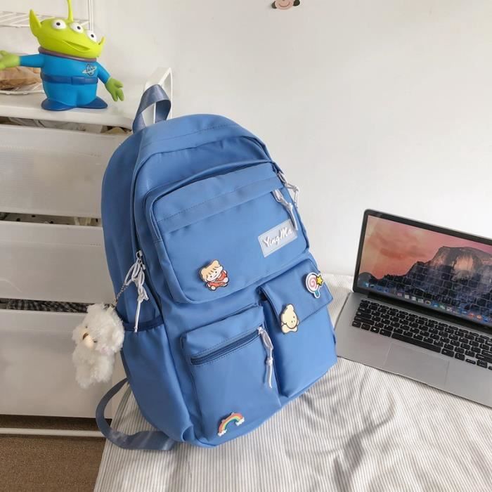 Sac à dos en Nylon pour femmes, Kawaii, cartable étanche à poches multiples pour adolescentes