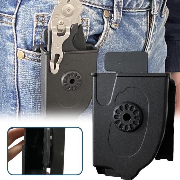 TUFF LUV Personnalisé Housse Étui de Poche Cuir véritable [Compatible avec] Leatherman Wingman/Rebar/Sidekick - Noir