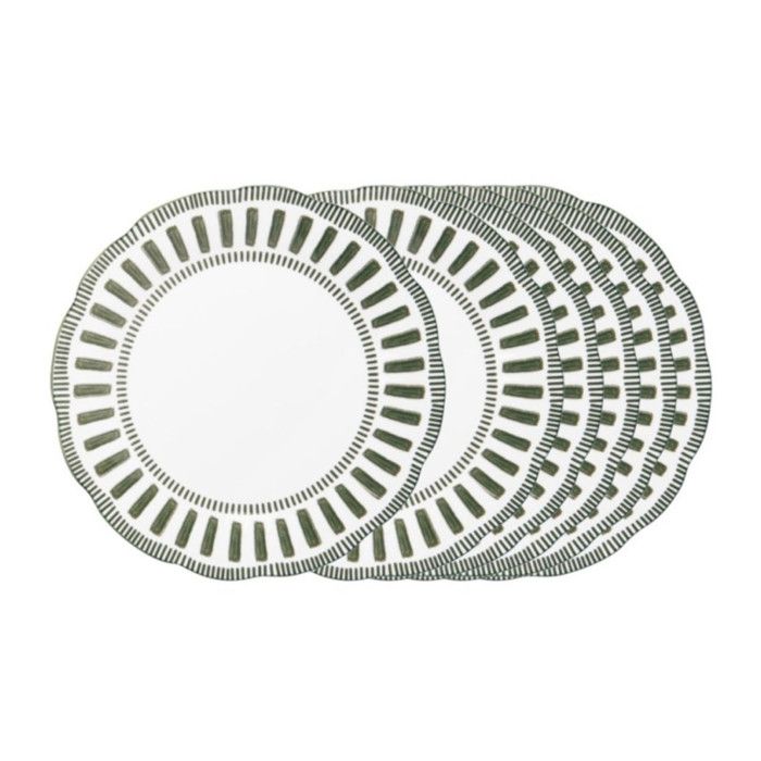 Assiette plate Napoli verte 27 cm (lot de 6) - Table Passion