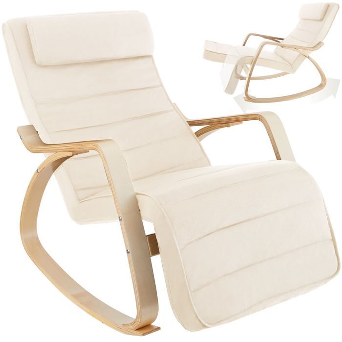 Fauteuil à bascule - TECTAKE - Fauteuil à bascule confortable au design élégant Bonne stabilité - Beige