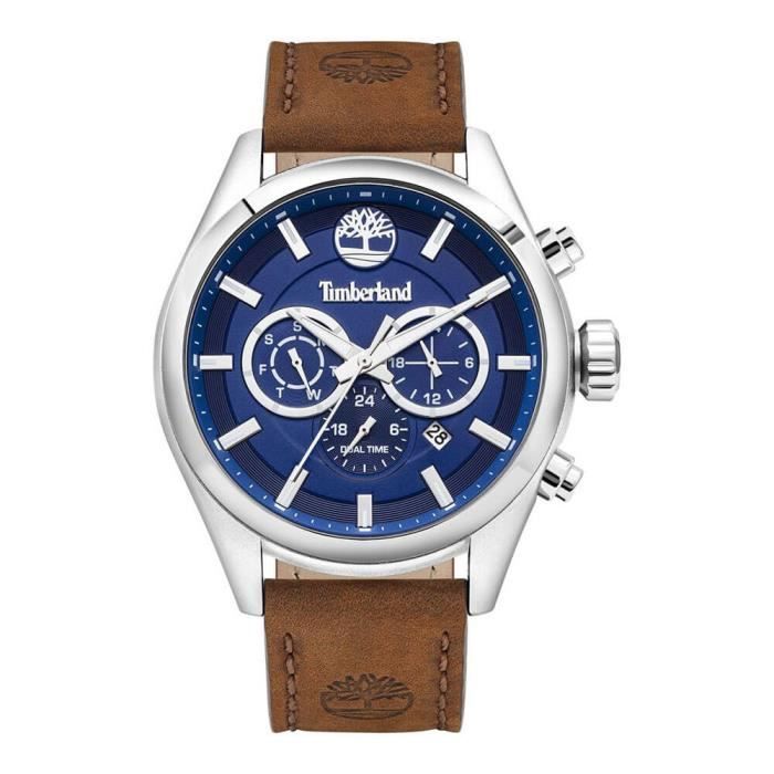 Montre pour Homme - Timberland - Ashmont TBL.16062JYS/03 - Cuir marron véritable - Acier inoxydable - Élégante