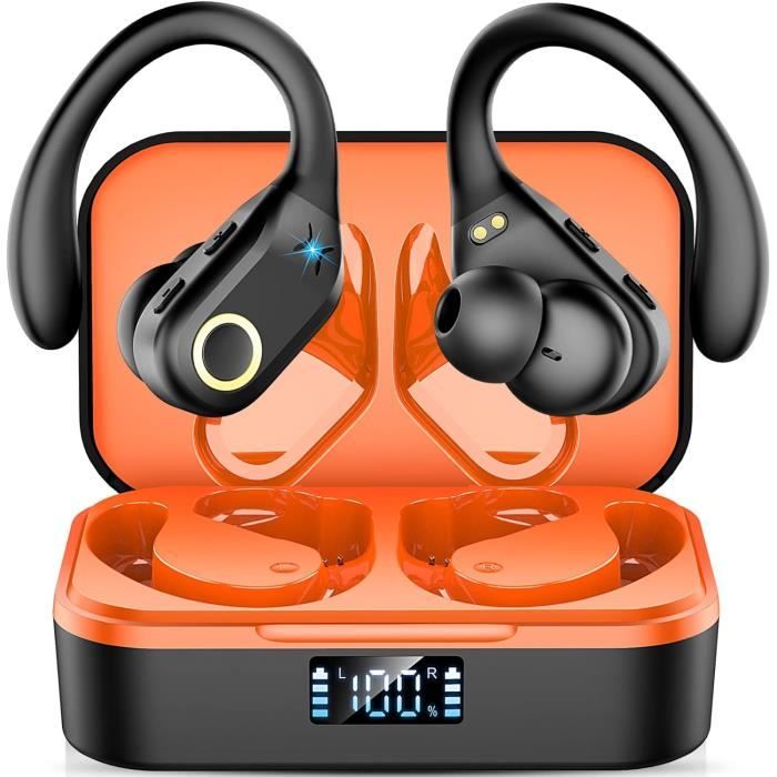 Écouteurs Bluetooth 5.3 Sans Fil - Stéréo Hi-Fi, 40h Autonomie, écran LED, étanches IP7, Micro ENC - Pour IOS/Android