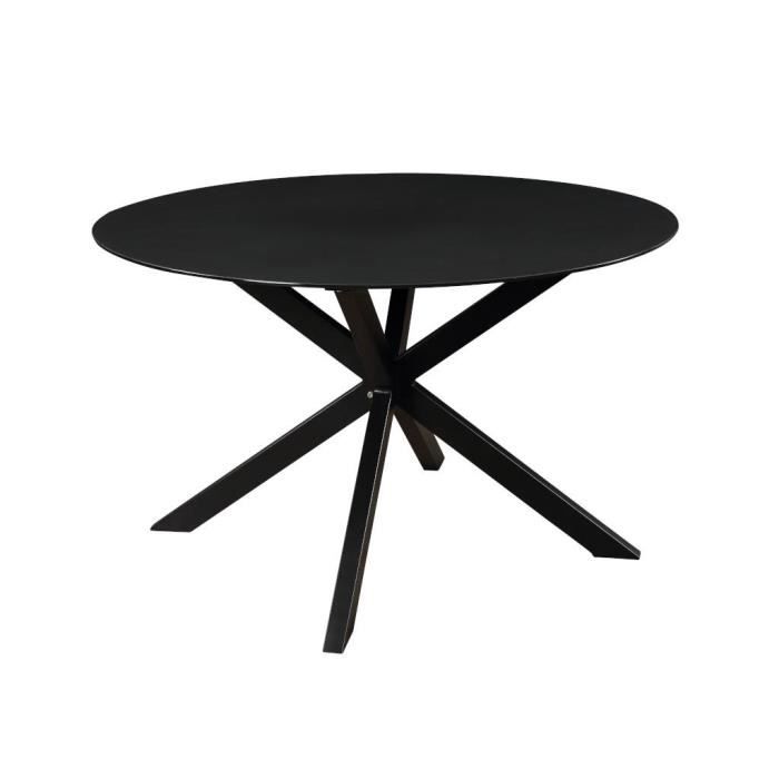 Table à manger de jardin ronde PORTOFINO en aluminium - D.120 cm - Gris anthracite - 4 places