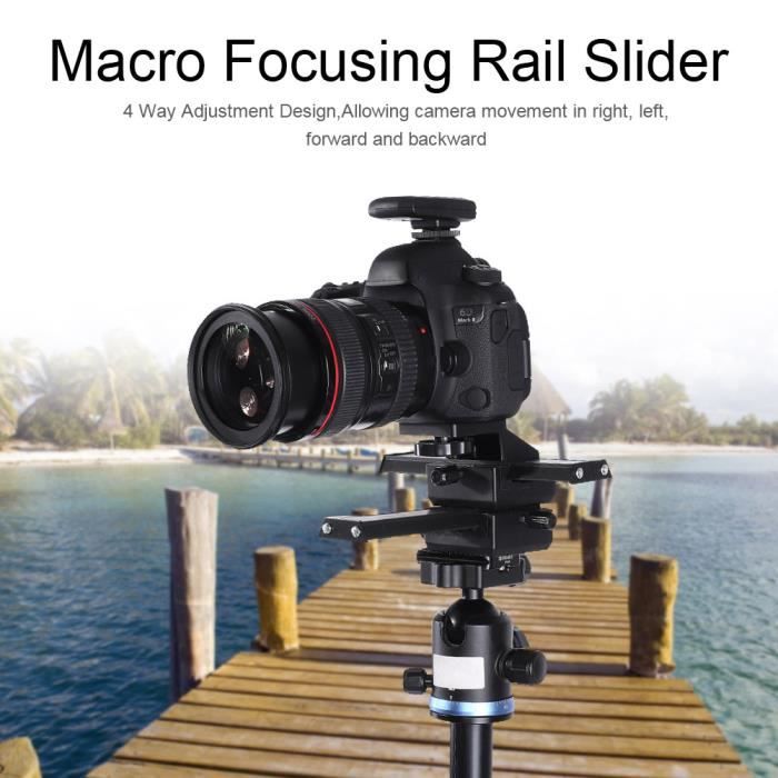 Curseur de rail de mise au point macro VGEBY - Support trépied DSLR - 4 ...