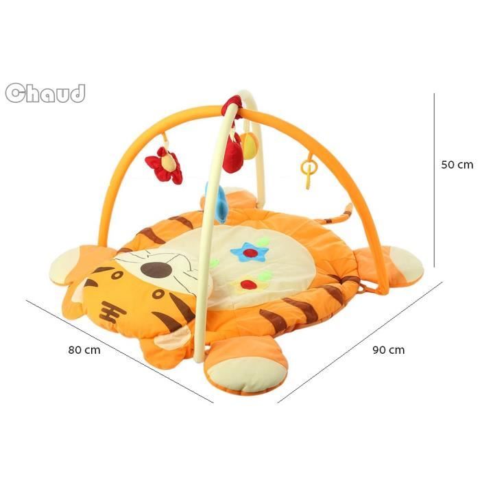 Tapis D Eveil Educatif Pour Bebe Avec Arceau Tapis De Jeu En Tigre Chaud Cdiscount Puericulture Eveil Bebe
