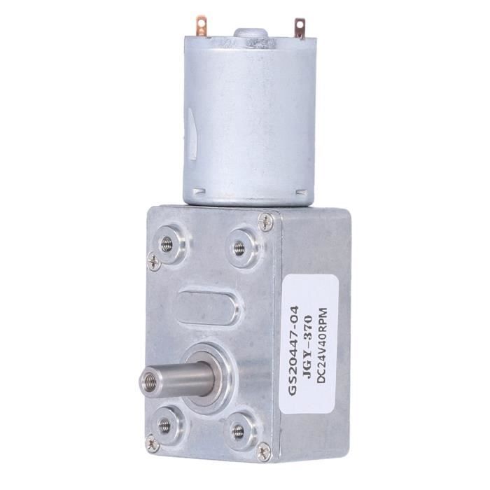 Moteur à Engrenage QWORK 24V 10RPM - Moteur DC à Vis Sans Fin Réversible Avec Arbre 8mm Pour Machines Et Automatisation