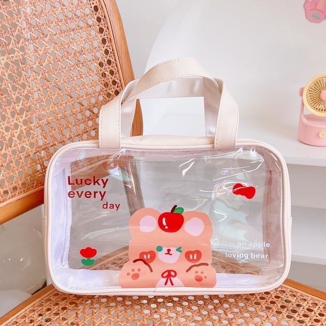 Sac à Cosmétiques / Trousse à Crayons Motif Chat Rose - Grande Capacité - Pour Filles, Femmes, école, Voyage - 10