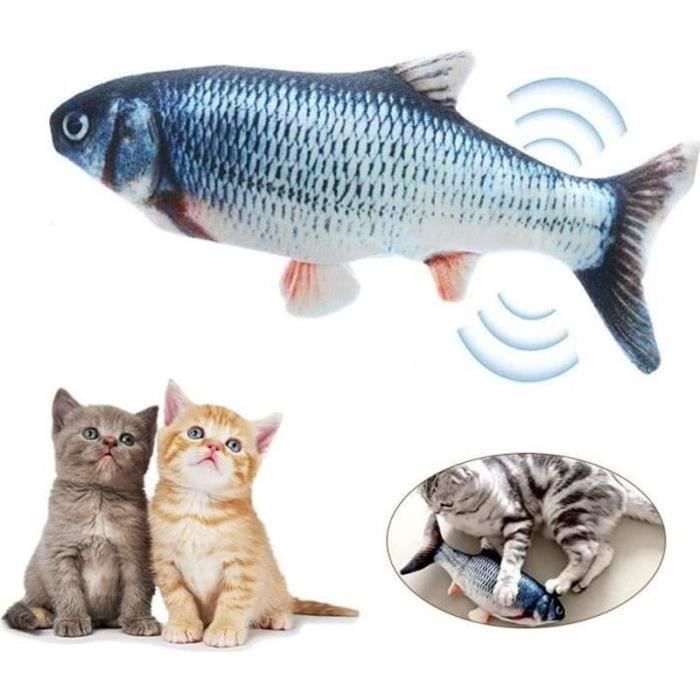 Meilleurs prix pour GG09387-Jouet Pour Chat Poisson Type 5 Remuement Électrique USB Charge Carpe Poupée Jouet En Peluche Poisson Réaliste