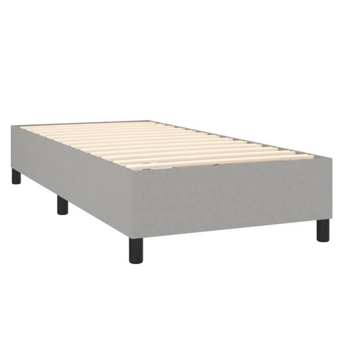 Sommier à ressorts - ZERODIS - AB3120822 - Gris clair - 90x190 cm - Tissu 100% polyester