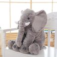 60cm bébé en peluche éléphant doux apaisé éléphant Playmate poupée calme bébé jouet éléphant oreiller jouets en peluche poupée(gris)-1