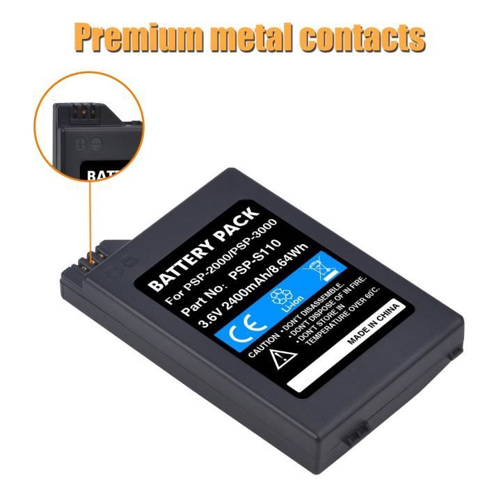 1x Batterie-2400mAh PSP 2000 PSP 3000 SP S110 Batterie pour Sony