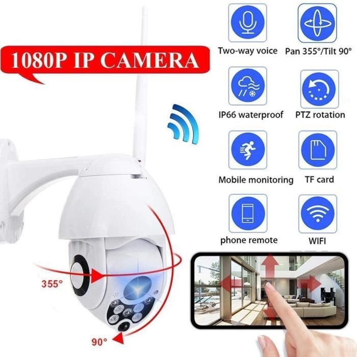 Câble pour caméra IP Full HD 1080P WiFi, PTZ externe, vitesse externe