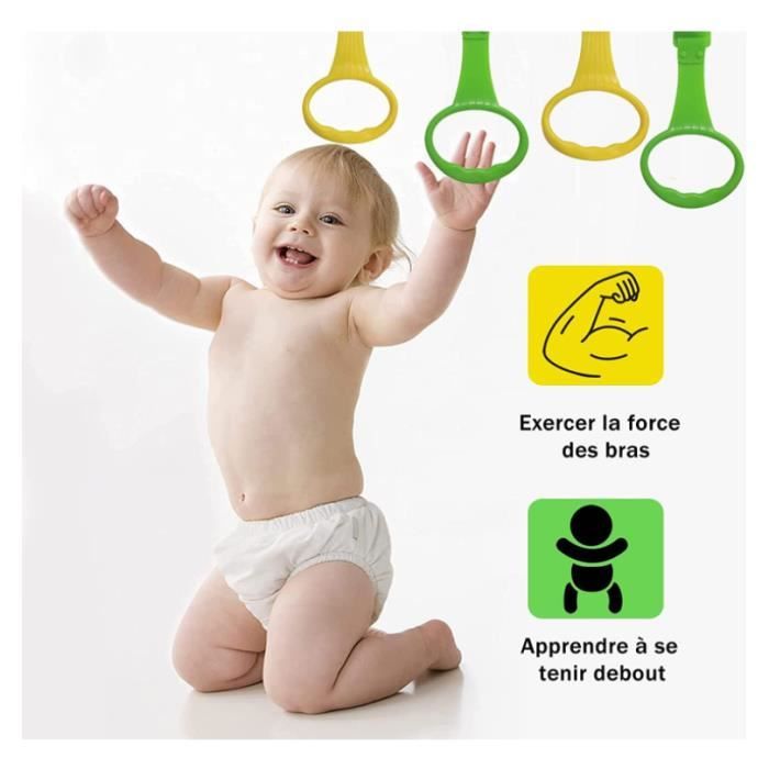 8 Anneaux Colorés Pour Lit Bébé - Aide à La Levée Sécurisée, Anneaux Ergonomiques Sans Outils