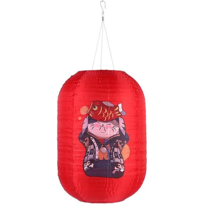 Lanterne Solaire Japonaise Chat Porte-Bonheur - Suspension Décorative Imperméable LED Pour Jardin, Cour, Terrasse - 9