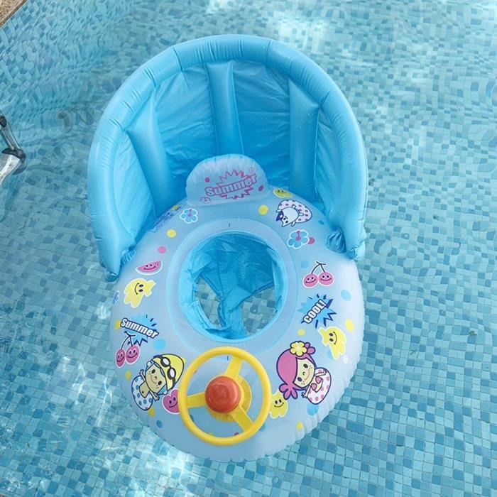 Bouée Bébé Avec Pare-Soleil – Siège Gonflable Piscine Pour Tout-Petit, Flotteur Sécurité Été