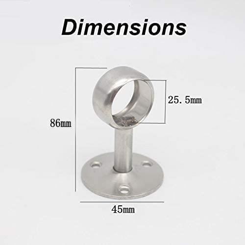 Installation Tringle 2 Supports De Tringle à Rideau Réglables | Acier Inoxydable Pour 20-25mm - Charge 20kg, Argent Support Tringle à Rideaux Alliswe