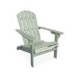 Fauteuil de jardin en bois - Adirondack Salamanca vert de gris- Eucalyptus . chaise de terrasse retro. siège de plage -2