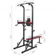 ISE Chaise Romaine Station Traction dips Multifonctions Barre de Traction dips Banc de Musculation-2