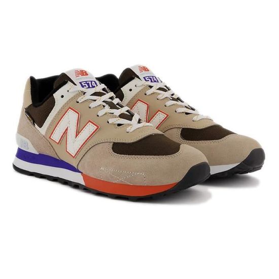 Basket New Balance Ref. ML574 HQ2. Couleur Beige Blanc Violet Orange. Details. Tige textile et en daim et en maille textile Beige Cdiscount Chaussures