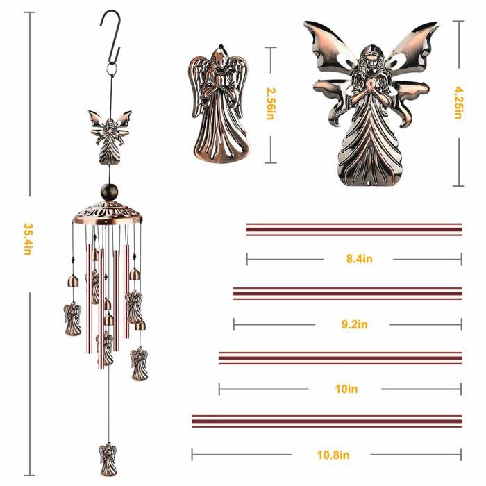 OOTSR Lot de 12 carillons à vent pour enfants, carillons éoliens en bois art et artisanat pour jardin, intérieur et extérieur, décoration printanière