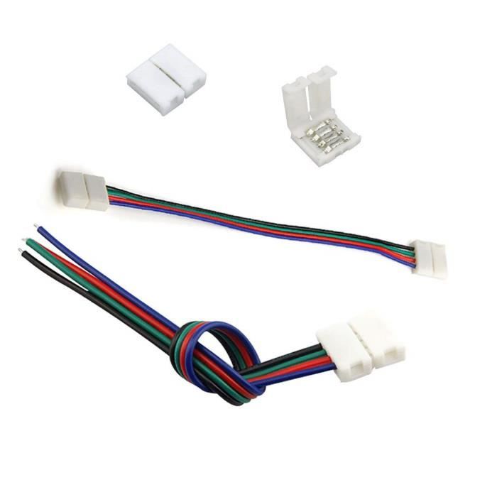 Lot De 10 Connecteurs De Bande LED à 4 Broches - 10 Mm De Large - Sans