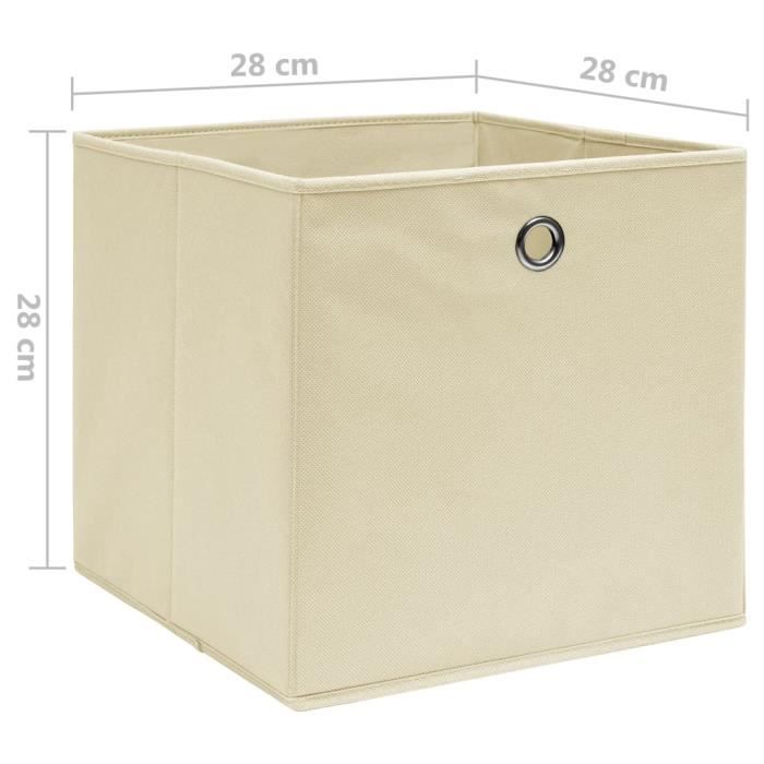Omabeta Rangement|organisation - Boîtes de rangement 10 pcs Tissu intissé  28x28x28 cm Crème HB01710