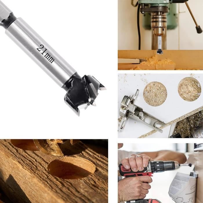 Mèche Forstner 12mm Pour Bois - Embout Diamètre 12mm Avec Tige Ronde De 8mm - Longueur Totale 90mm - Pour Trous Précis En Menuiserie
