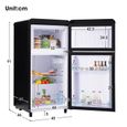 Réfrigérateur congélateur haut - 2 Portes - 72 L ( 21+51) - Classe E - Pose libre - L50 x  l51 x H95,8 cm - Noir-3