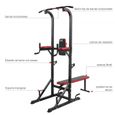 ISE Chaise Romaine Station Traction dips Multifonctions Barre de Traction dips Banc de Musculation-3