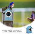 Mangeoire à oiseaux suspendue décorative pour nid d'oiseau en bois nichoir - nid habitat - couchage-3