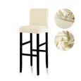 Mustard-Small Size -Housse de chaise élastique en Spandex,couleurs unies,pour tabouret de Bar,à dos court,pour salle à manger,p-3