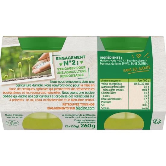 Bledina Mon 1er Petit Pot Haricots Verts 2x130 G Des 6 Mois Achat Vente Legumes Cuisines Bledina Mon 1er Petit Pot Haricots Verts 2x130 G Des 6 Mois Cdiscount Pret A Porter