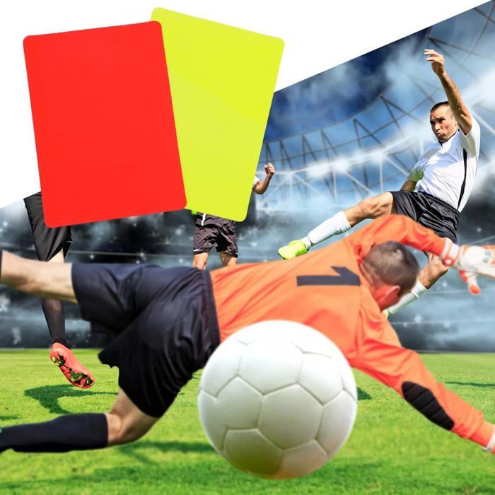 Cartons Arbitre Football PVC - 10 Pièces (5 Rouges, 5 Jaunes) 11 X 8 Cm