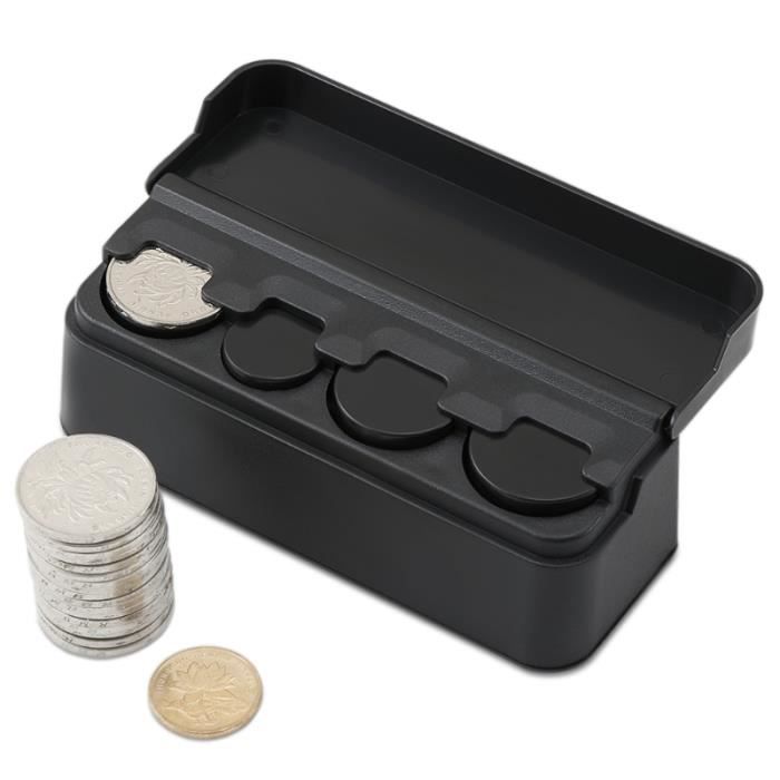 Noir - Boîte de rangement pour pièces de monnaie de voiture, petit