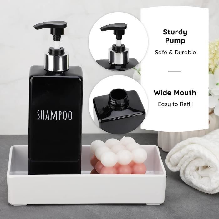 Bouteille Shampoing Vide, Distributeur Shampoing Et Gel Douche 500Ml, 3  Pièces Flacons Rechargeables Avec Étiquette, Pour Sal[H228] - Cdiscount  Bricolage