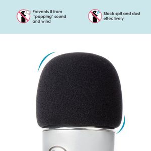 2 Housses Anti-vent En Fausse Fourrure Pour Microphone - Filtre Anti-pop Démontable 6x6x3 Cm - Protection Contre La Salive Et Le Vent Pour Enregistrement - 5