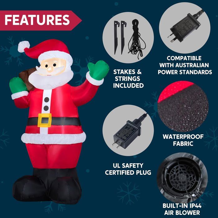 Modèle De Noël Gonflable De 1,5 M - Sac Cadeau De Noël Pour Chiot Decorations De Noel Gonflables Adaptees Aux Pelouses Cours Et Jardins Exterieurs 98827478