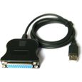 Câble Adaptateur de 0.80m USB vers 1 Port Parallèle DB25 pour Imprimante 1x USB A Mâle 1x DB-25 Femelle-0