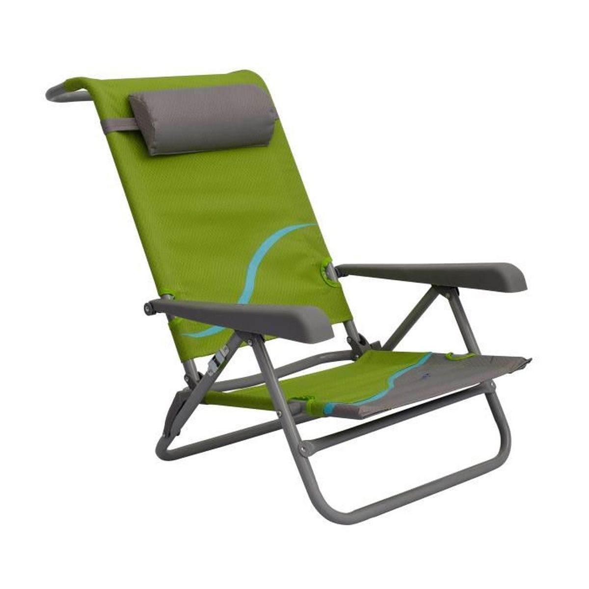Chaise de plage transat pliante fauteuil piscine aluminium, 7 positions