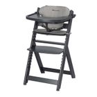BEBECONFORT2 BEBECONFORT Timba + coussin, Chaise haute bébé, Chaise bois, De 6 mois à 10 ans (30kg), Mineral Graphite