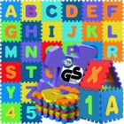 Spielwerk Tapis de jeu Puzzle en mousse Alphabet et chiffres 86 pièces 36 dalles 30x30cm bébé enfant bas âge