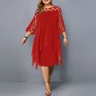 KJEHOME Nouvelles robes d'été femmes grande taille fête longues robes cool - Rouge MR
