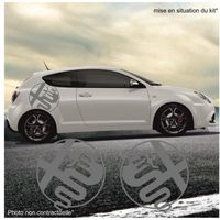 ALFA ROMEO Logos rond latérale X 2 - GRIS - Kit Complet  - Tuning Sticker Autocollant Graphic Decals